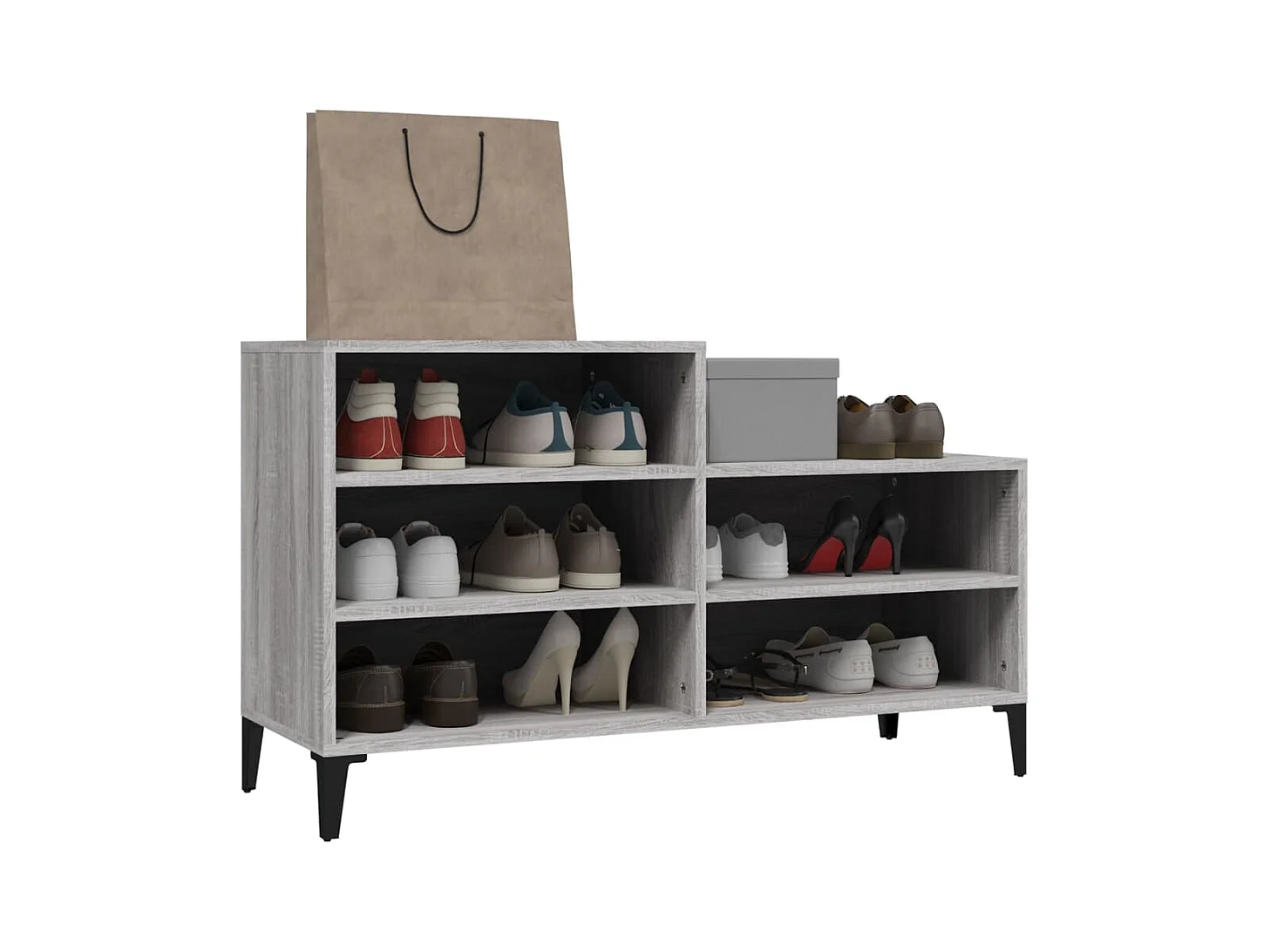 Armoire à chaussures Sonoma gris 102x36x60 cm Bois d'ingénierie