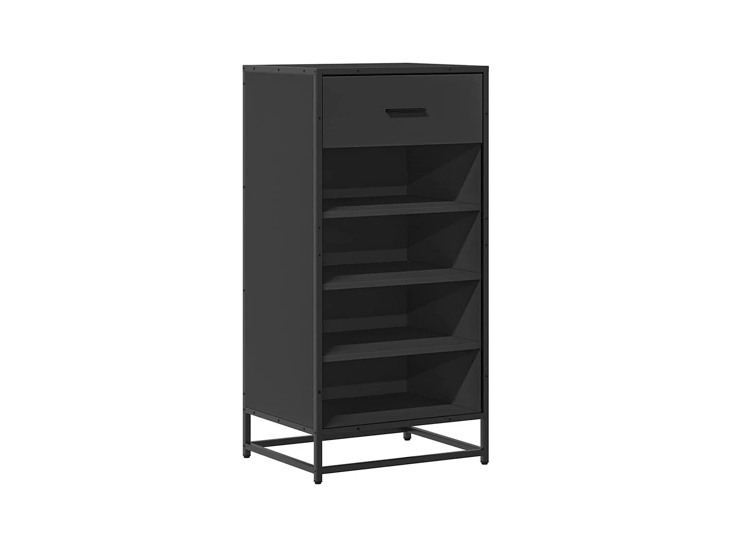 Étagère à chaussures noir 48x38x97,5 cm bois d'ingénierie