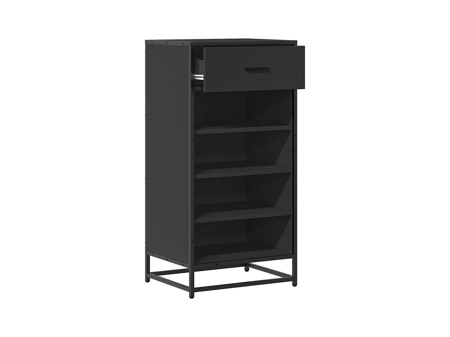 Étagère à chaussures noir 48x38x97,5 cm bois d'ingénierie