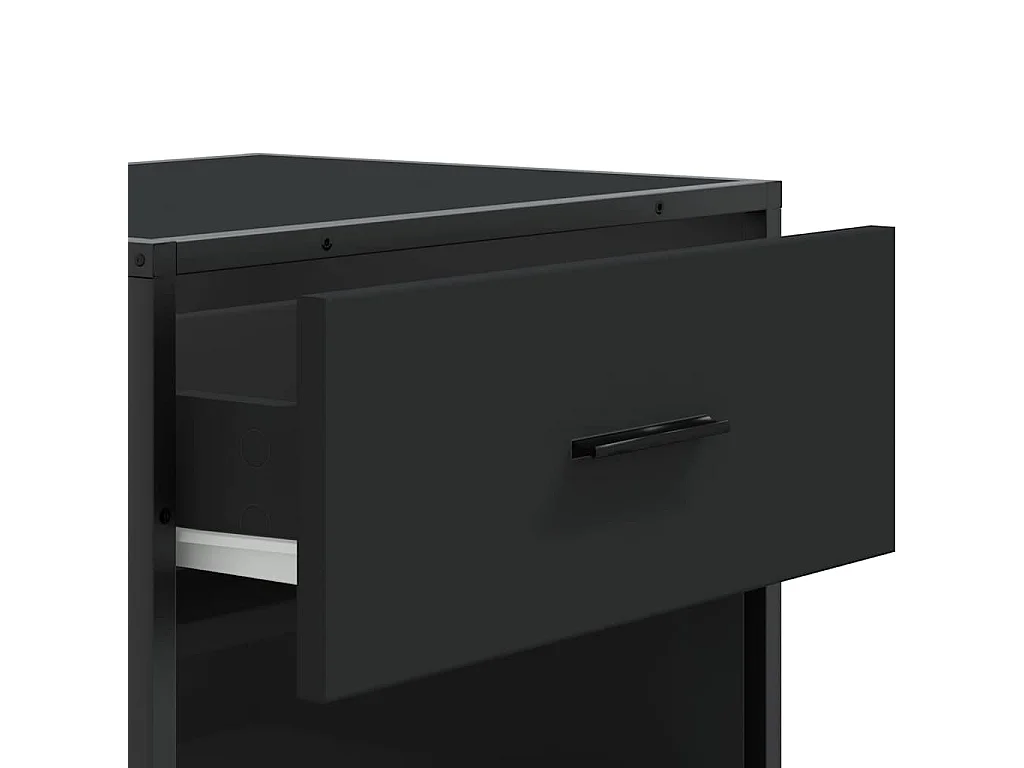 Étagère à chaussures noir 48x38x97,5 cm bois d'ingénierie