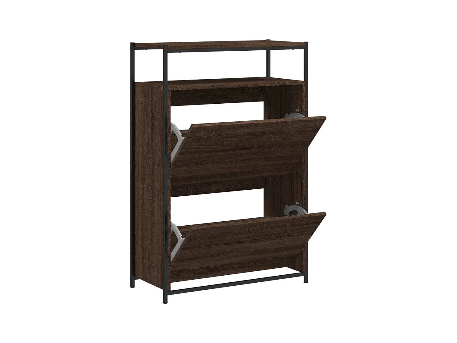 Meuble à chaussures chêne marron 75x34x112 cm bois d'ingénierie