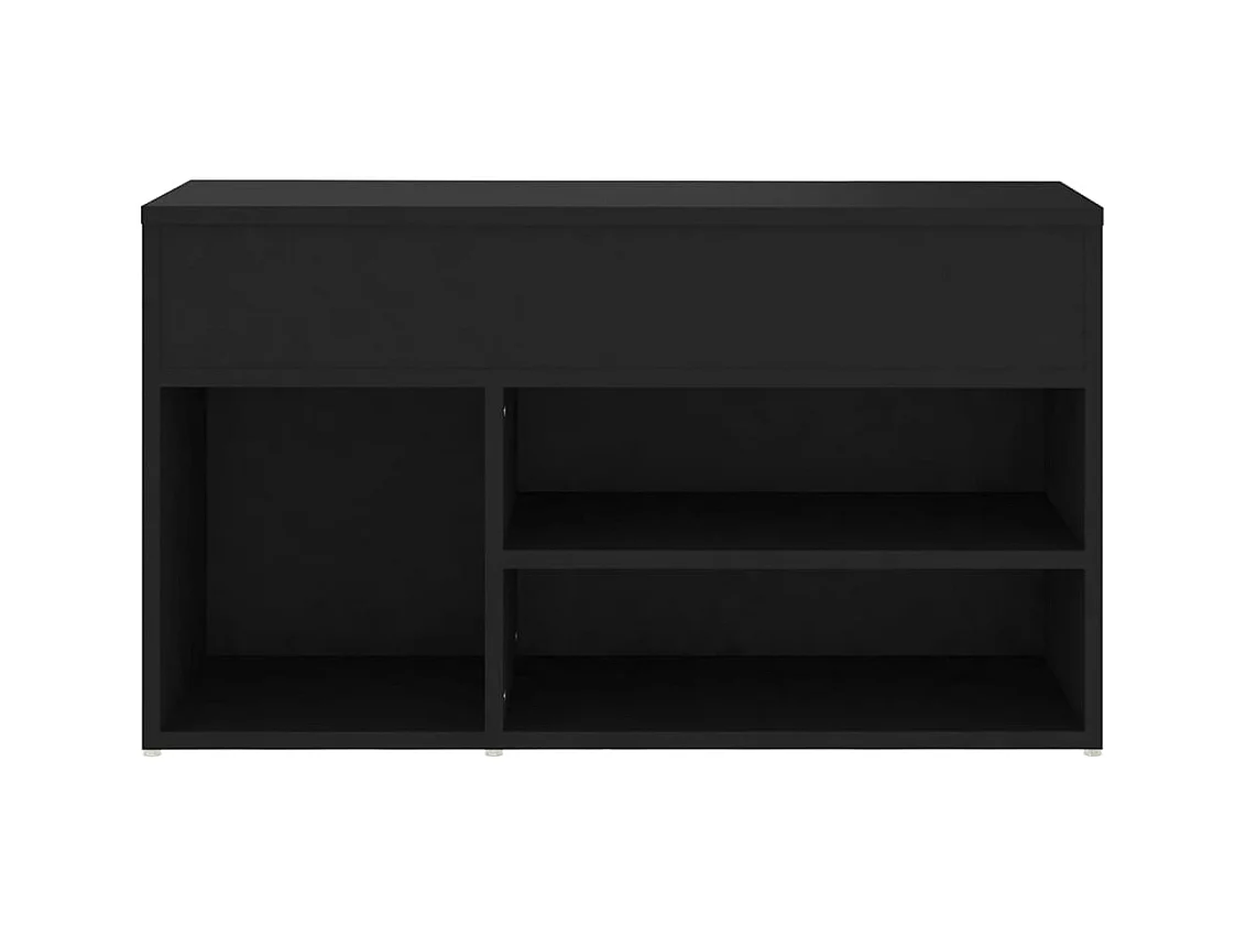 Panca portascarpe nera 80x30x45 cm in legno ingegnerizzato