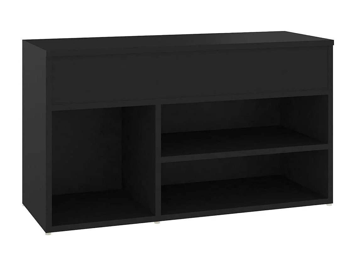 Banco zapatero negro 80x30x45 cm Madera de ingeniería