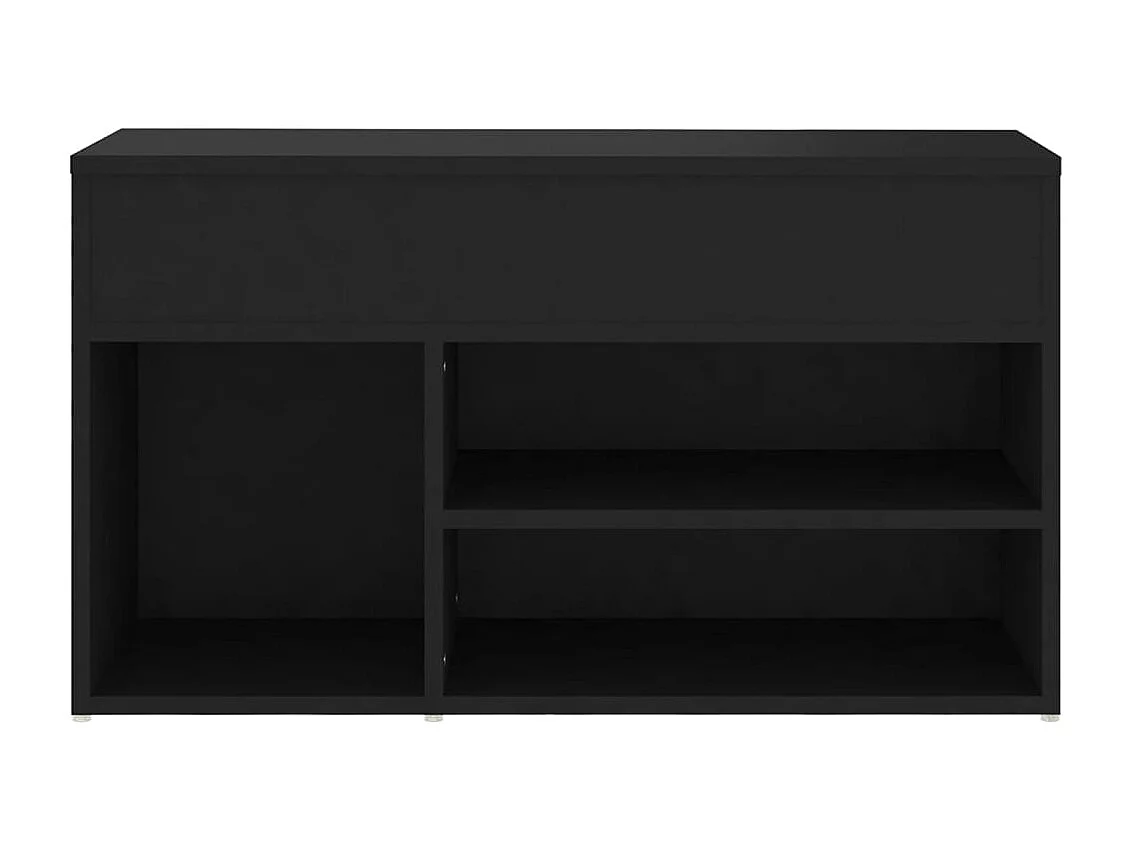 Banco zapatero negro 80x30x45 cm Madera de ingeniería