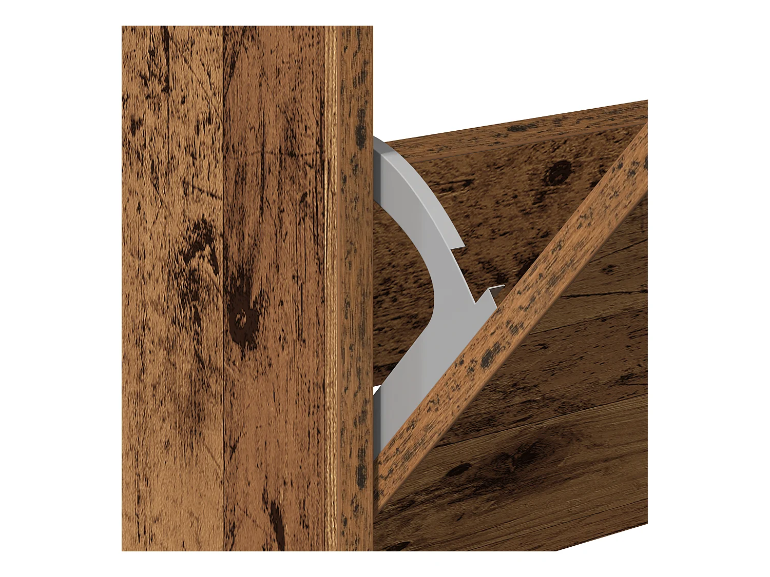 Meuble à chaussures vieux bois 80x21x125,5 cm en bois d'ingénierie