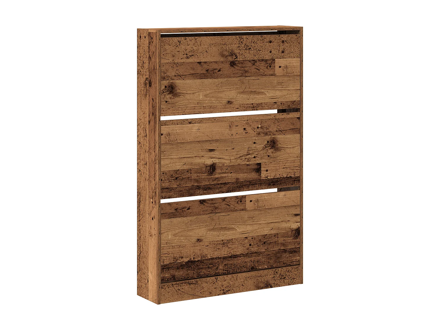 Meuble à chaussures vieux bois 80x21x125,5 cm en bois d'ingénierie