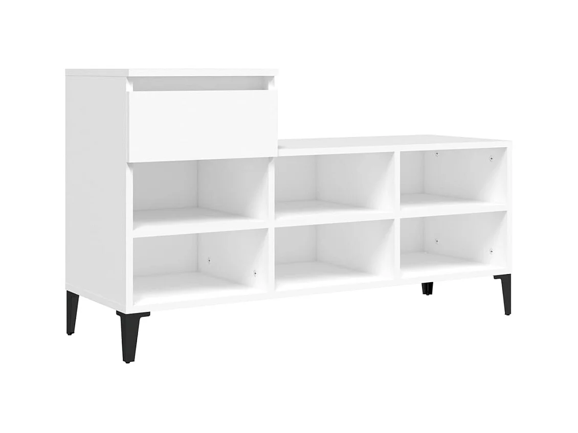 Armoire à chaussures Blanc 102x36x60 cm Bois d'ingénierie