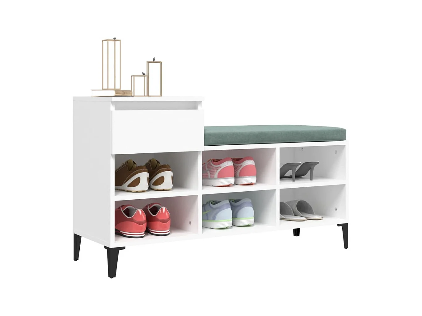 Armoire à chaussures Blanc 102x36x60 cm Bois d'ingénierie