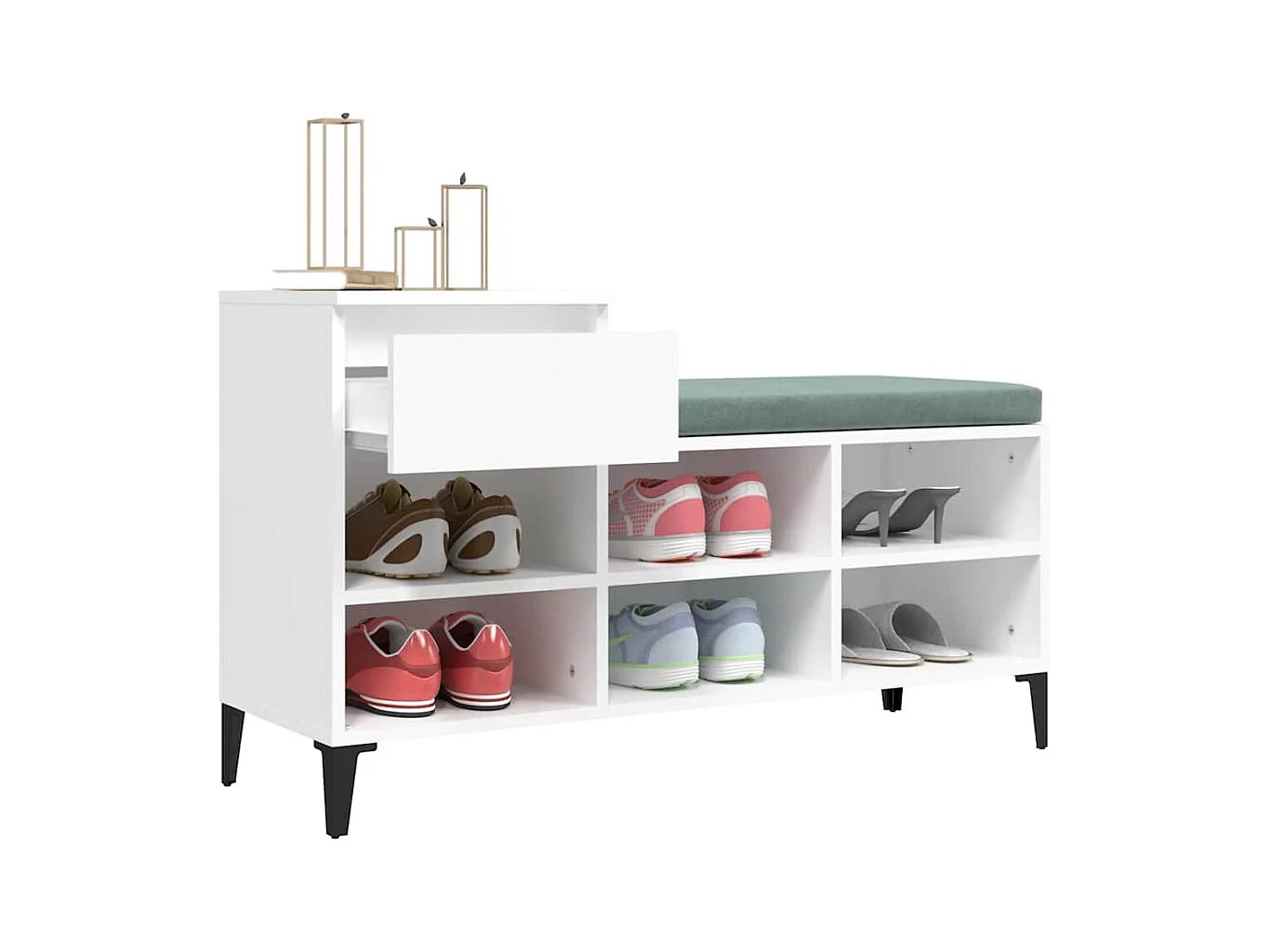 Armoire à chaussures Blanc 102x36x60 cm Bois d'ingénierie