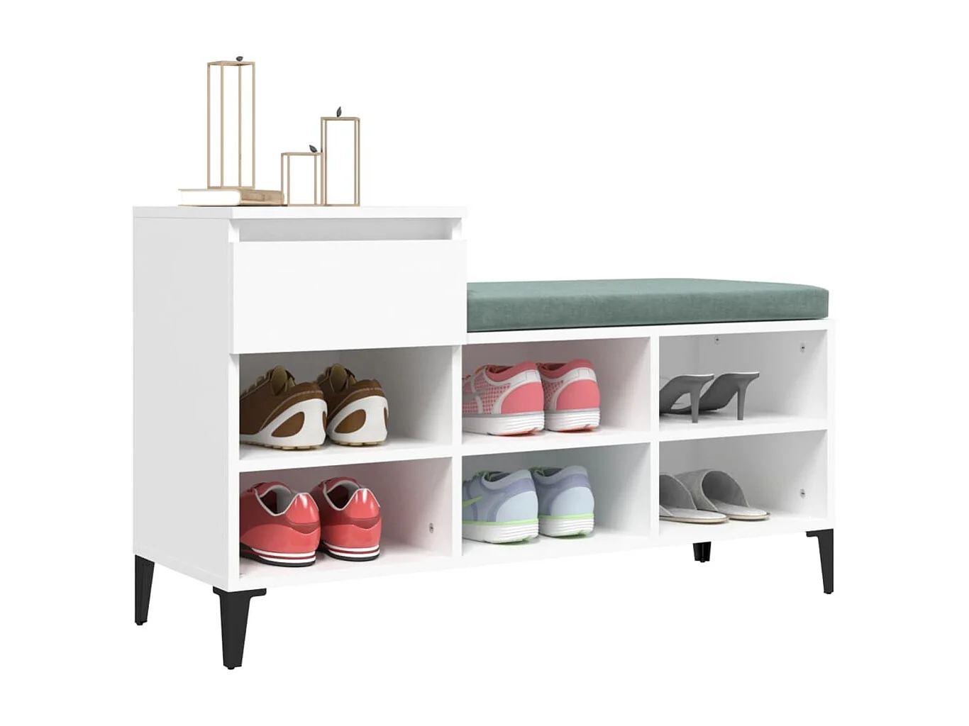 Armoire à chaussures Blanc 102x36x60 cm Bois d'ingénierie