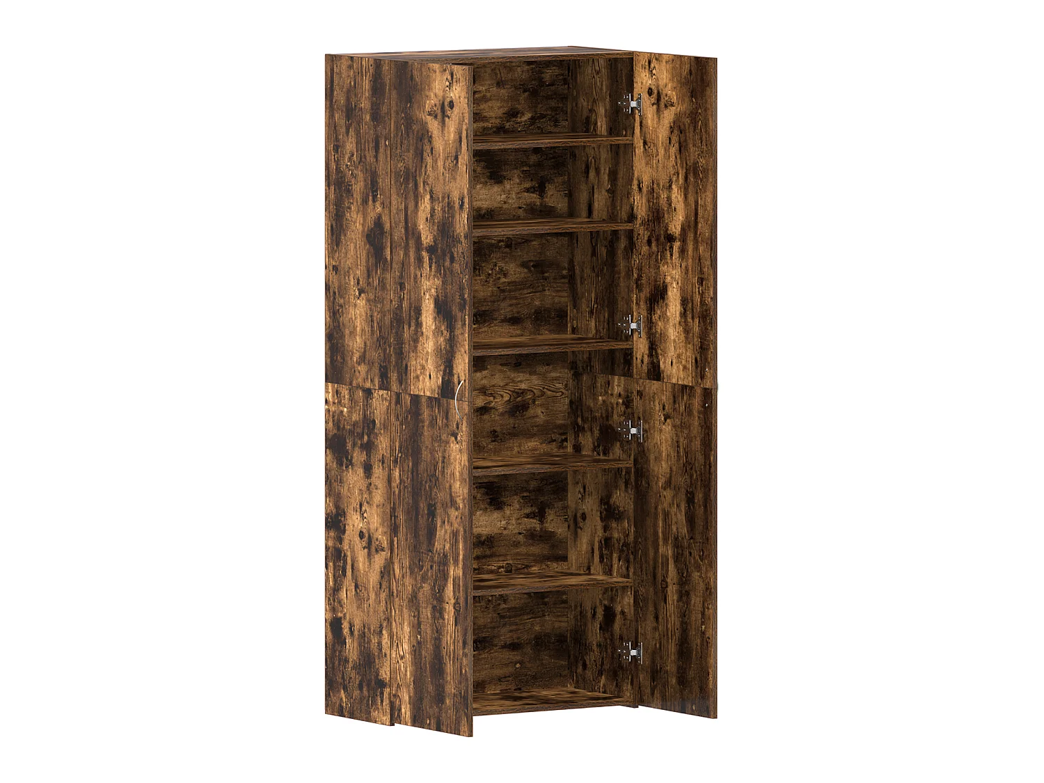 Cabinet à chaussures Chêne fumé 80x35,5x180 cm Bois d'ingénierie