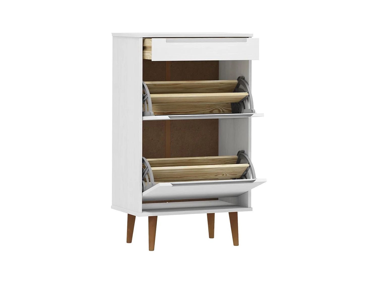 Zapatero Blanco 59,5x35x103 cm Madera de Pino