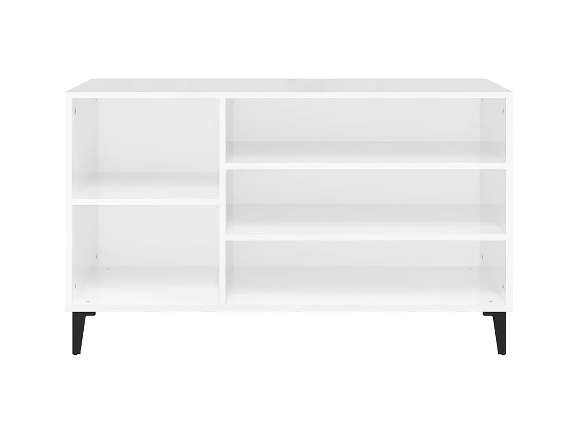 Armoire à chaussure Blanc brillant 102x36x60 cm Bois ingénierie