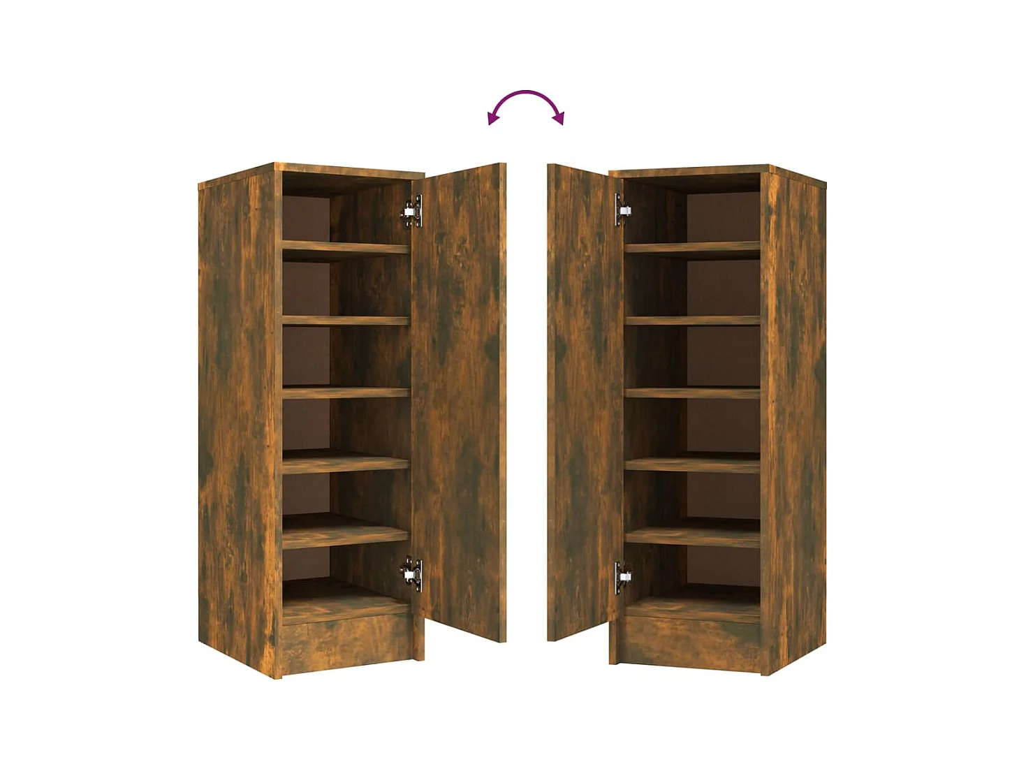 Meuble à chaussures Chêne fumé 32x35x92 cm Bois d'ingénierie