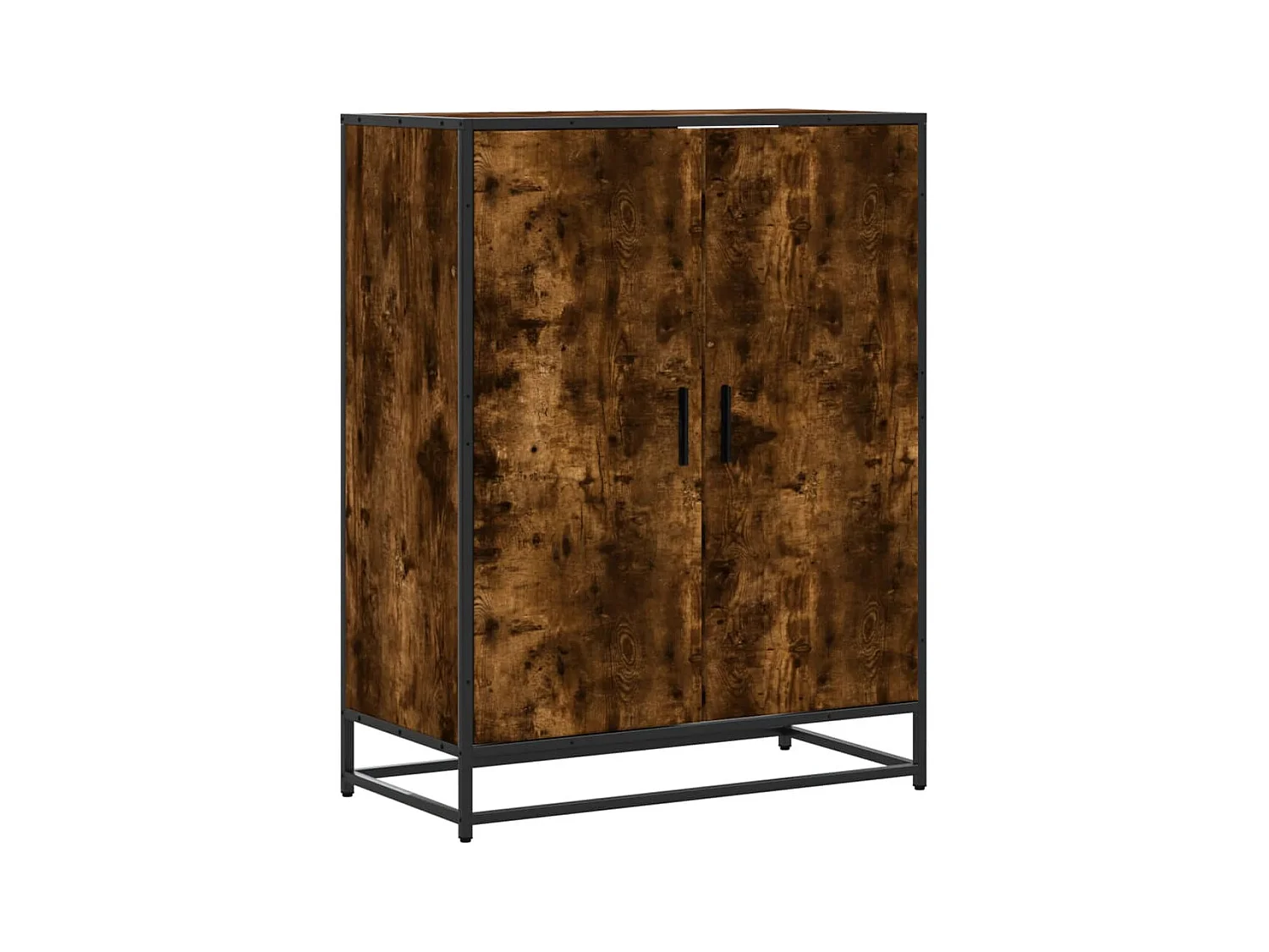 Meuble à chaussures chêne fumé bois d'ingénierie et métal