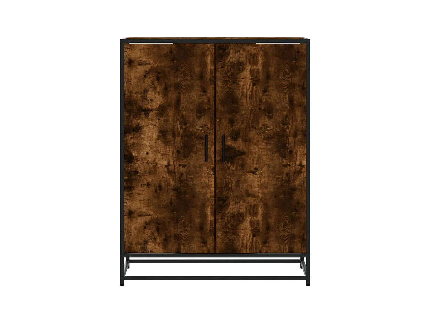 Meuble à chaussures chêne fumé bois d'ingénierie et métal