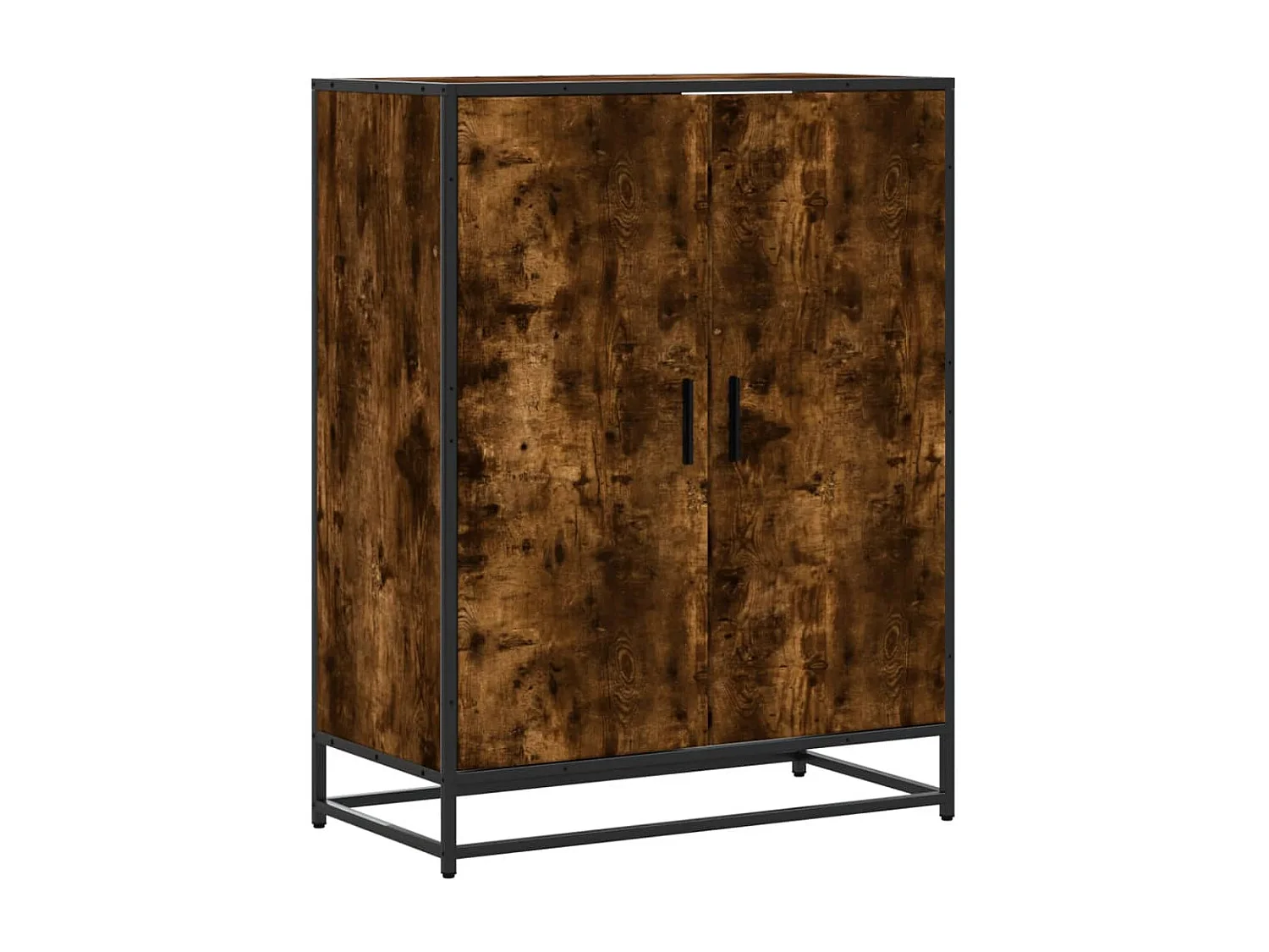 Meuble à chaussures chêne fumé bois d'ingénierie et métal