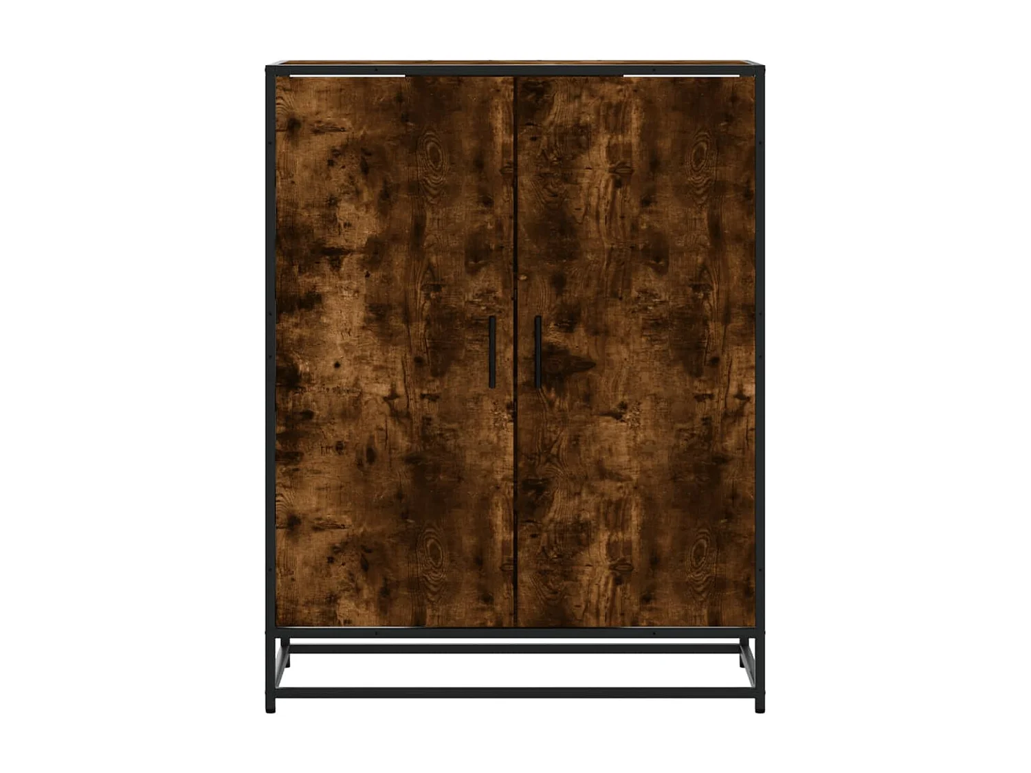 Meuble à chaussures chêne fumé bois d'ingénierie et métal