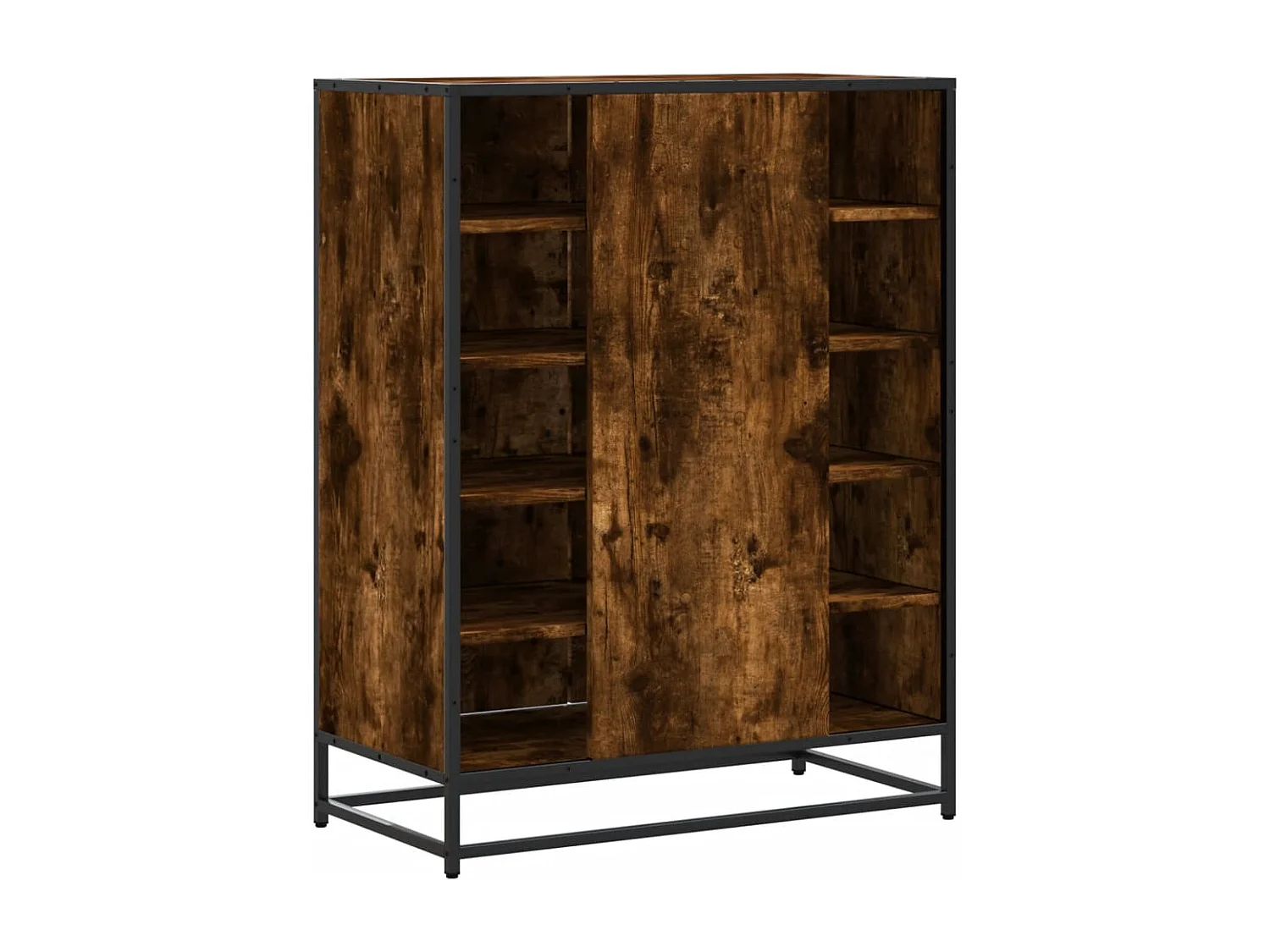 Meuble à chaussures chêne fumé bois d'ingénierie et métal