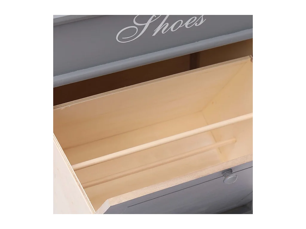 Armoire à chaussures Gris 50 x 28 x 58 cm Bois de Paulownia