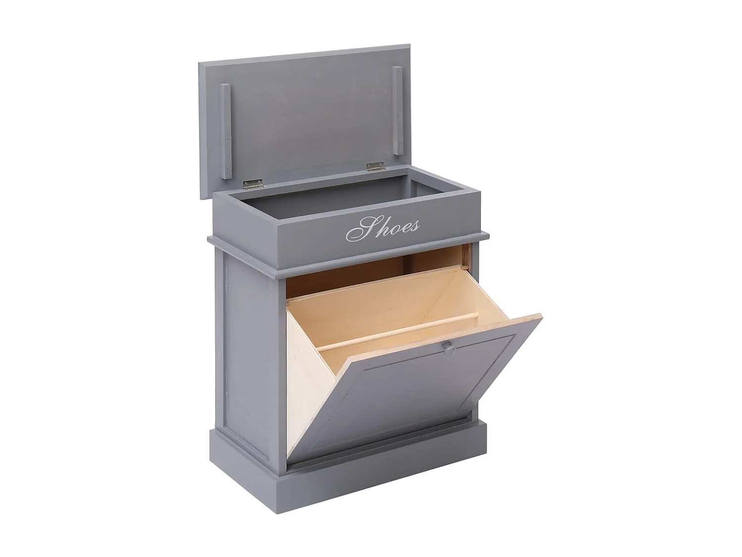 Zapatero gris 50 x 28 x 58 cm madera de paulownia