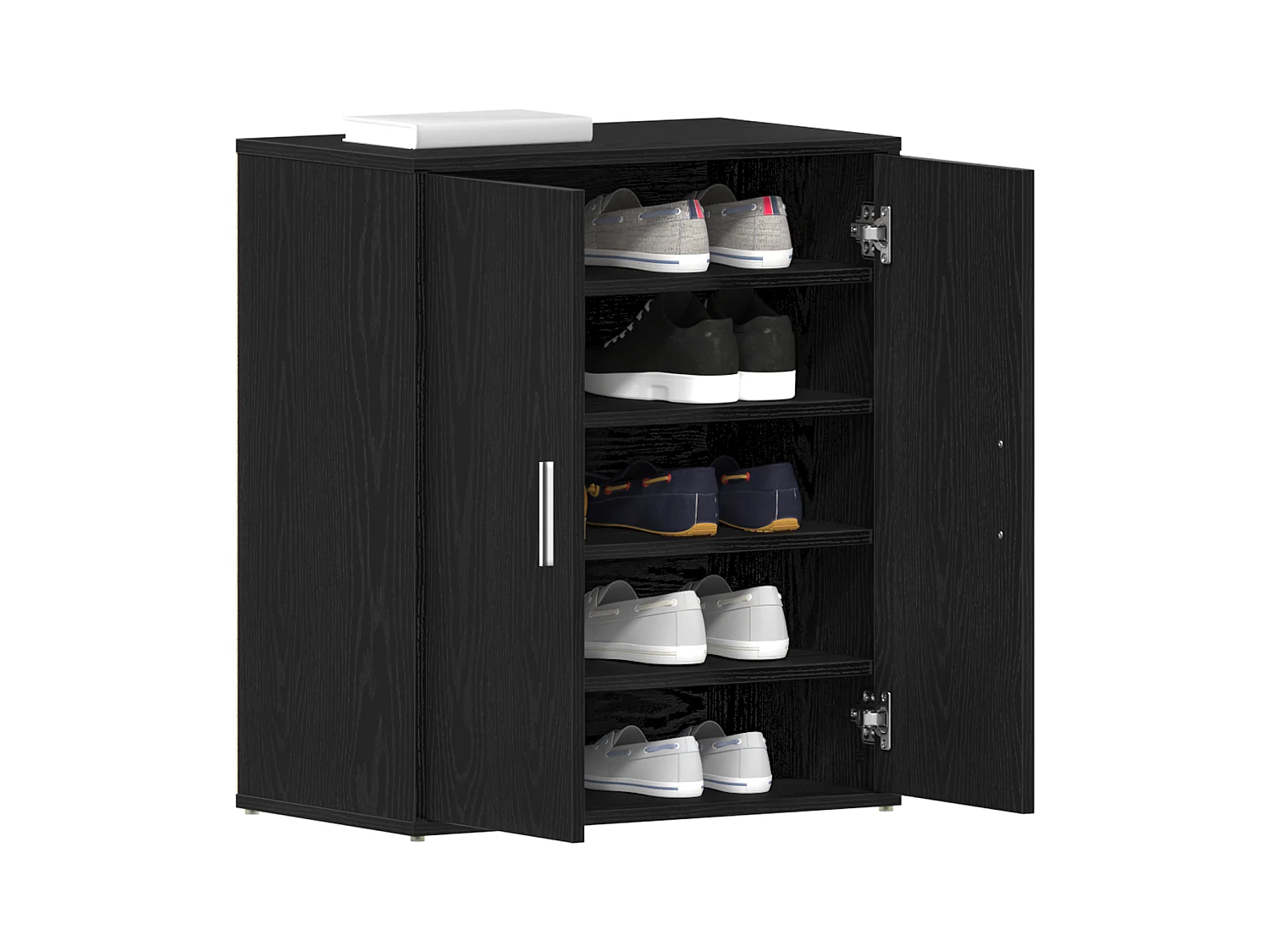 Armoire à chaussures en chêne noir 60x35x70 cm en bois d'ingénierie