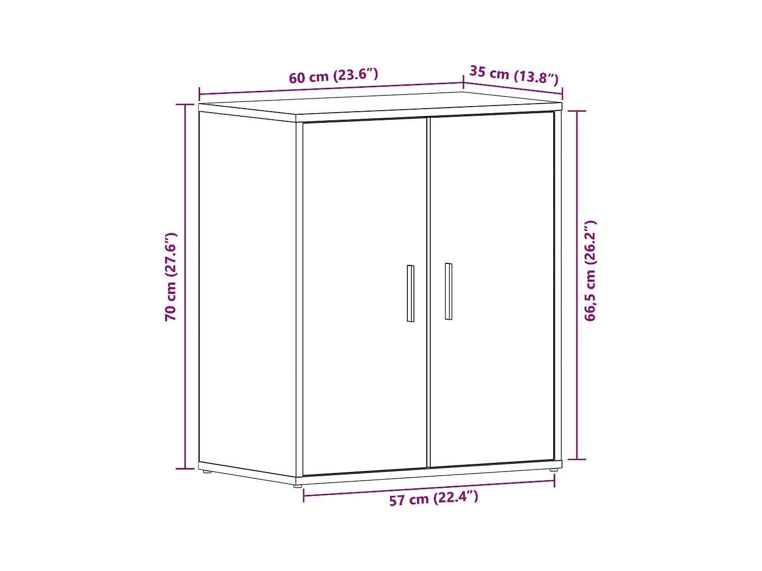 Armoire à chaussures en chêne noir 60x35x70 cm en bois d'ingénierie