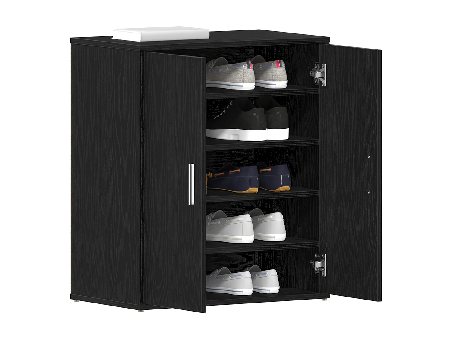 Armoire à chaussures en chêne noir 60x35x70 cm en bois d'ingénierie