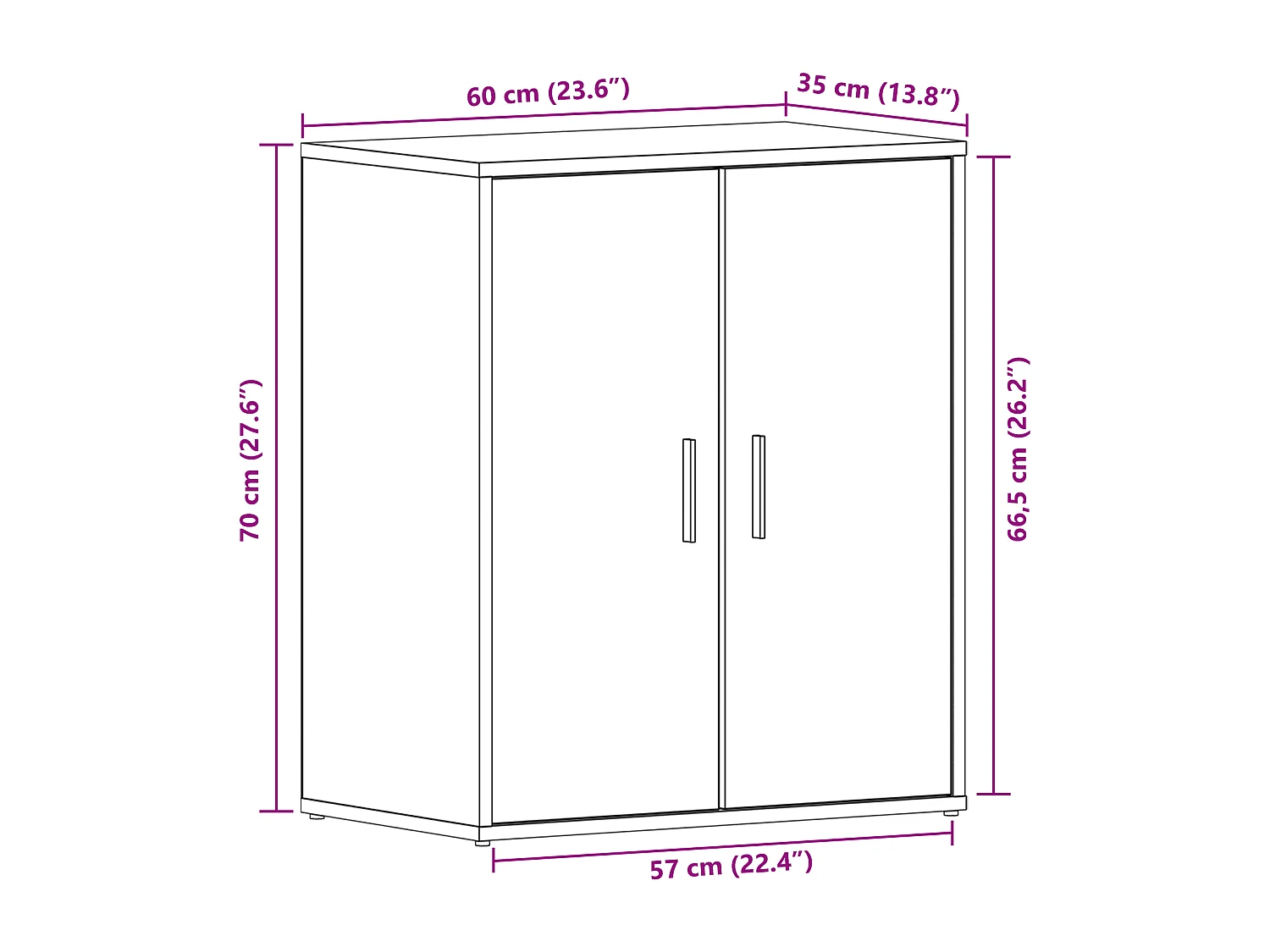 Armoire à chaussures en chêne noir 60x35x70 cm en bois d'ingénierie
