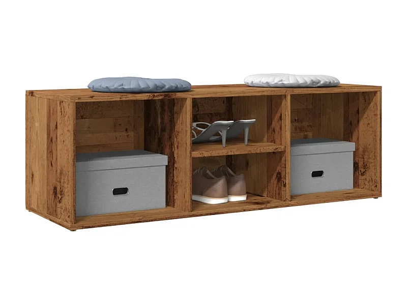 Panca portascarpe in legno antico 105x35x35 cm