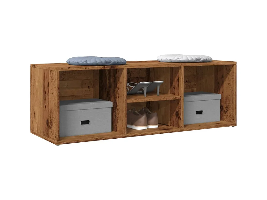 Panca portascarpe in legno antico 105x35x35 cm