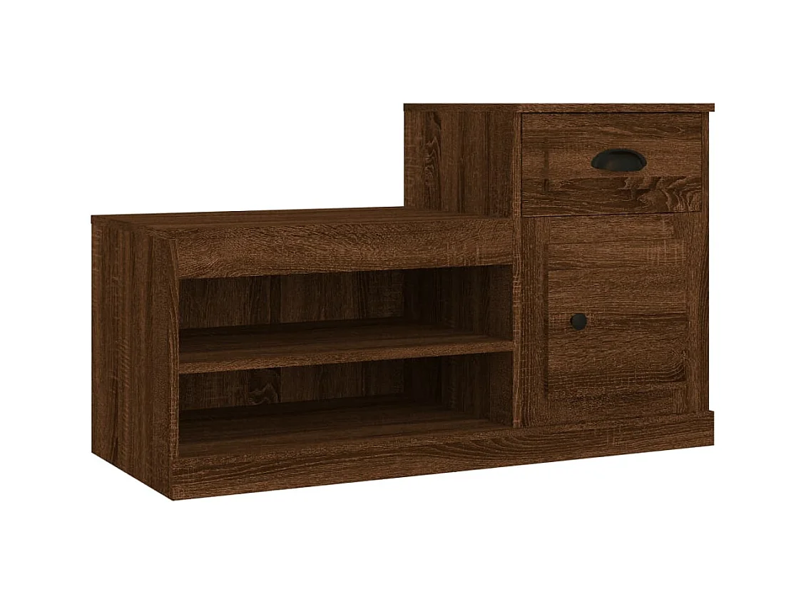 Scarpiera in rovere marrone 100x42x60cm in legno ingegnerizzato