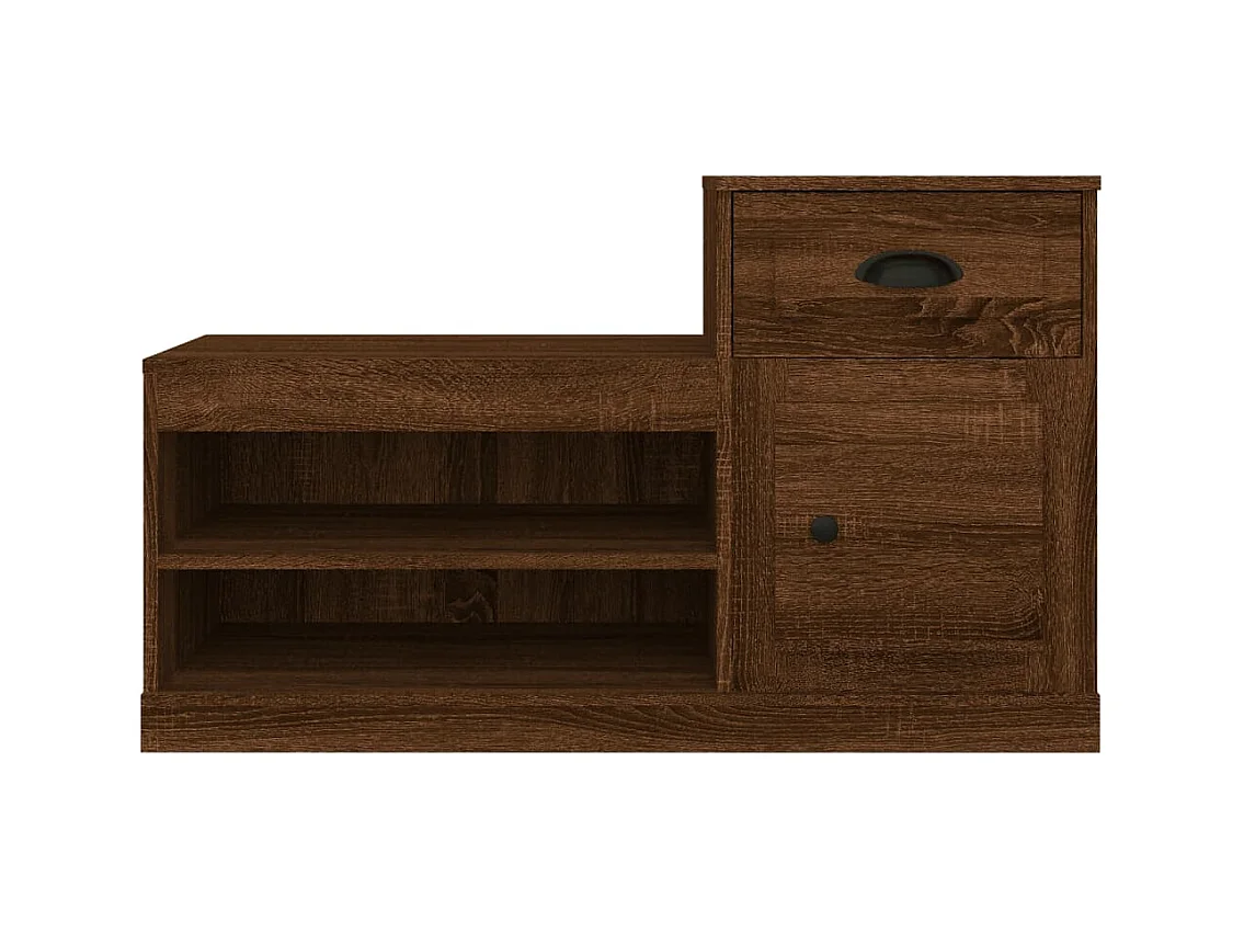 Scarpiera in rovere marrone 100x42x60cm in legno ingegnerizzato