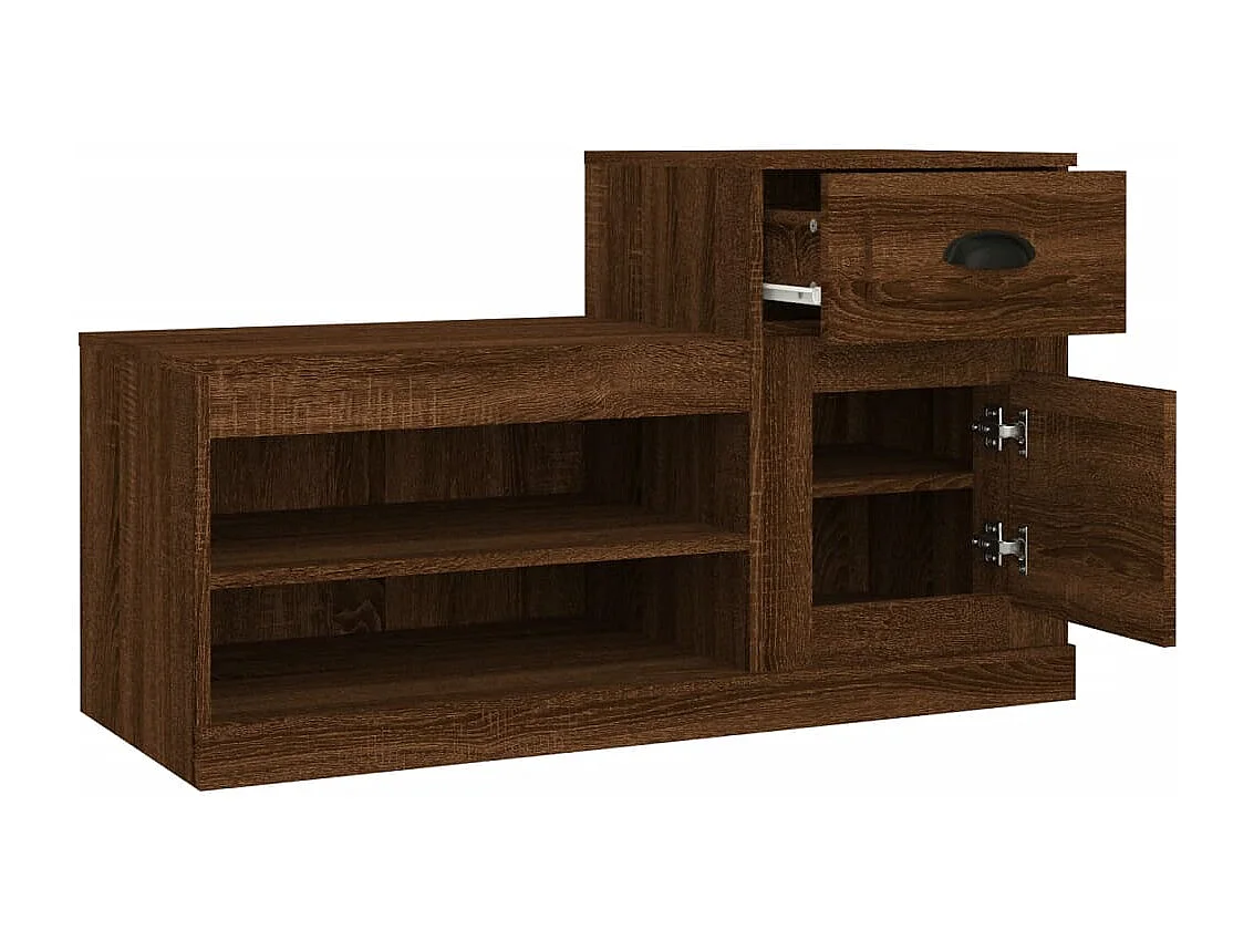 Zapatero roble marrón 100x42x60cm madera de ingeniería