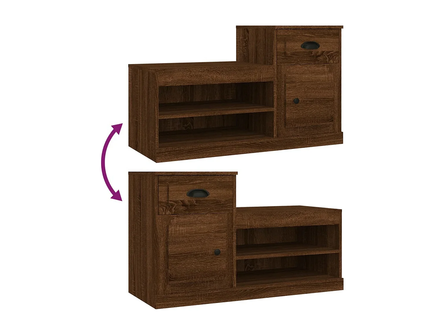 Zapatero roble marrón 100x42x60cm madera de ingeniería