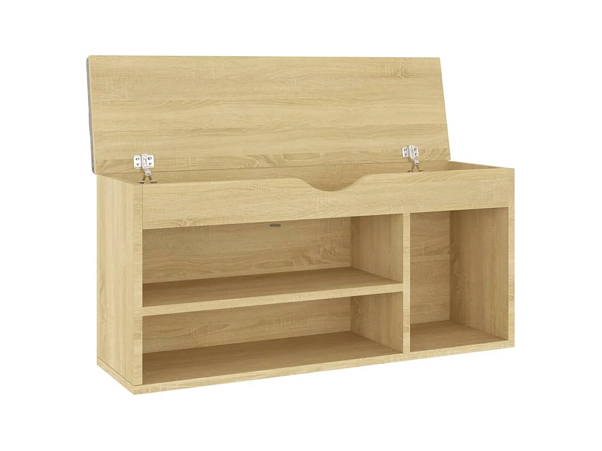 Banco para zapatos con cojín de madera de ingeniería de roble Sonoma