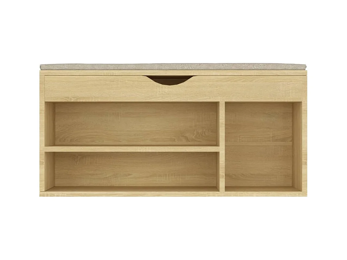 Banco para zapatos con cojín de madera de ingeniería de roble Sonoma
