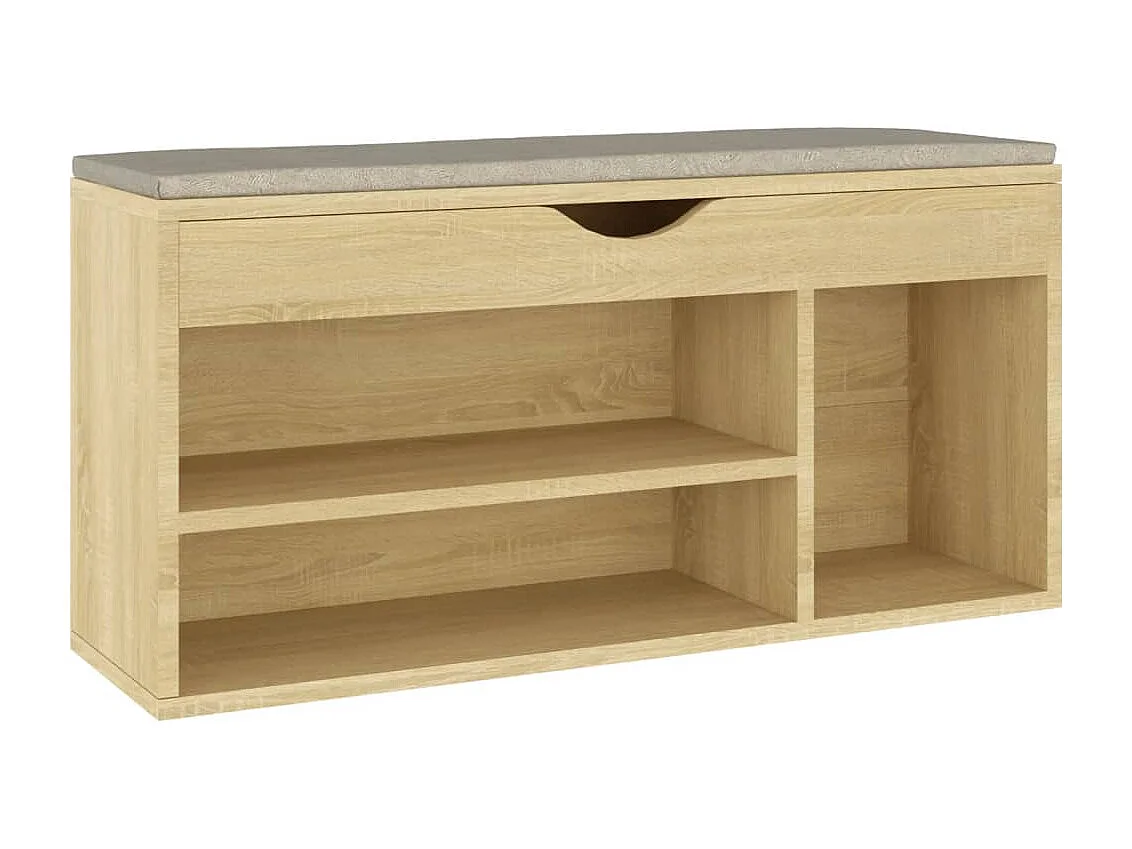 Panca portascarpe con cuscino in legno ingegnerizzato Sonoma Oak