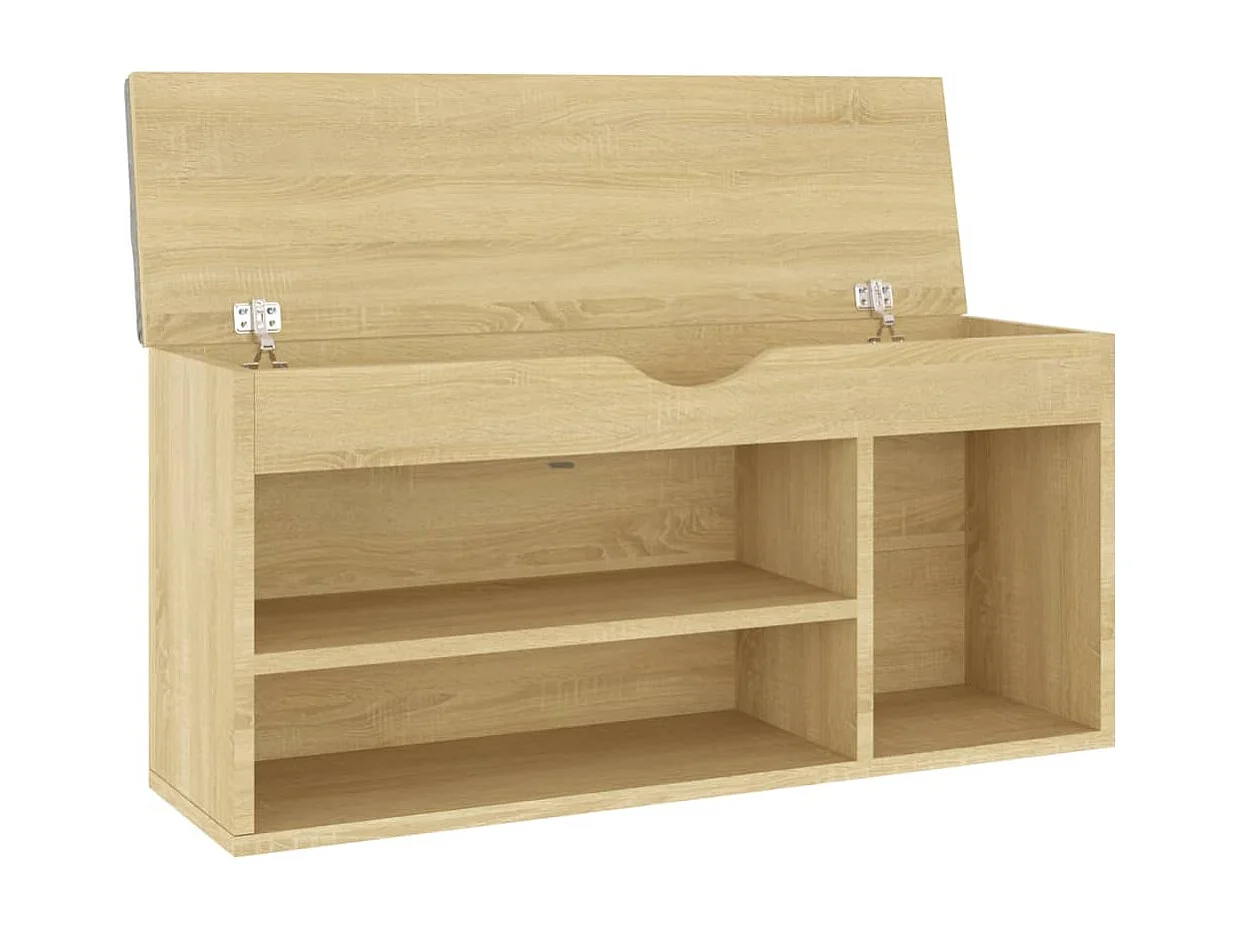 Panca portascarpe con cuscino in legno ingegnerizzato Sonoma Oak