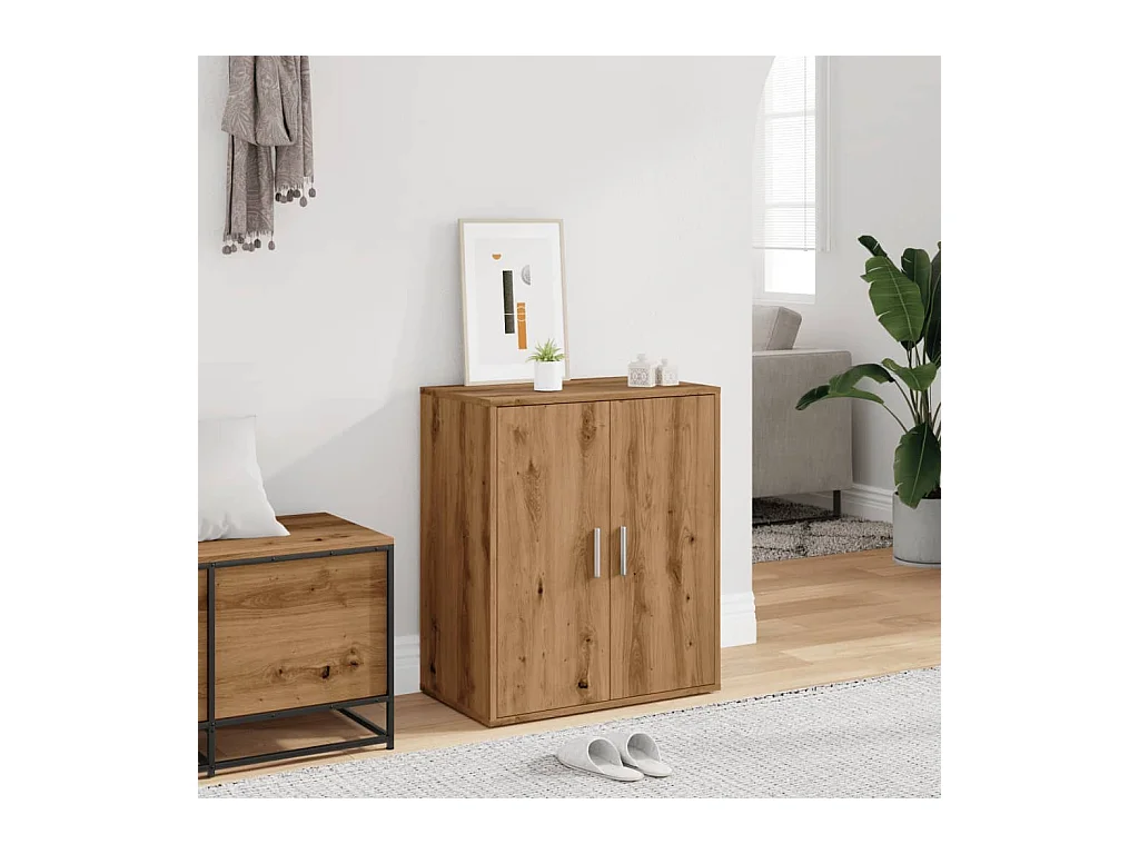 Armoire à chaussures chêne artisanal bois d'ingénierie