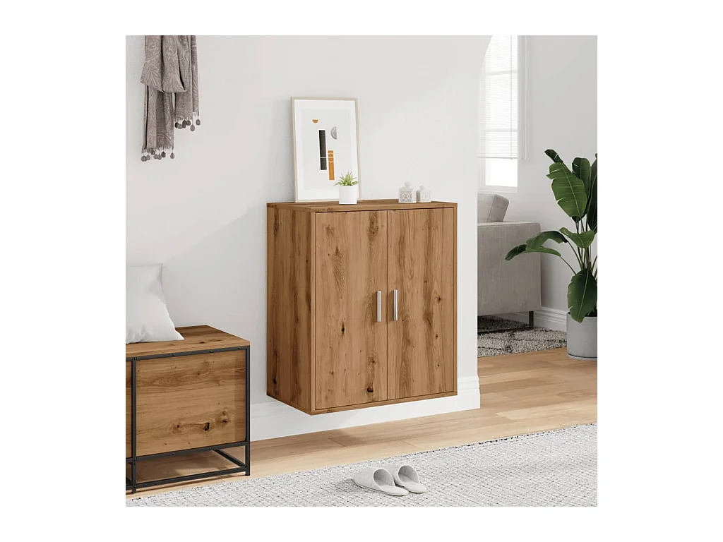 Armoire à chaussures chêne artisanal bois d'ingénierie