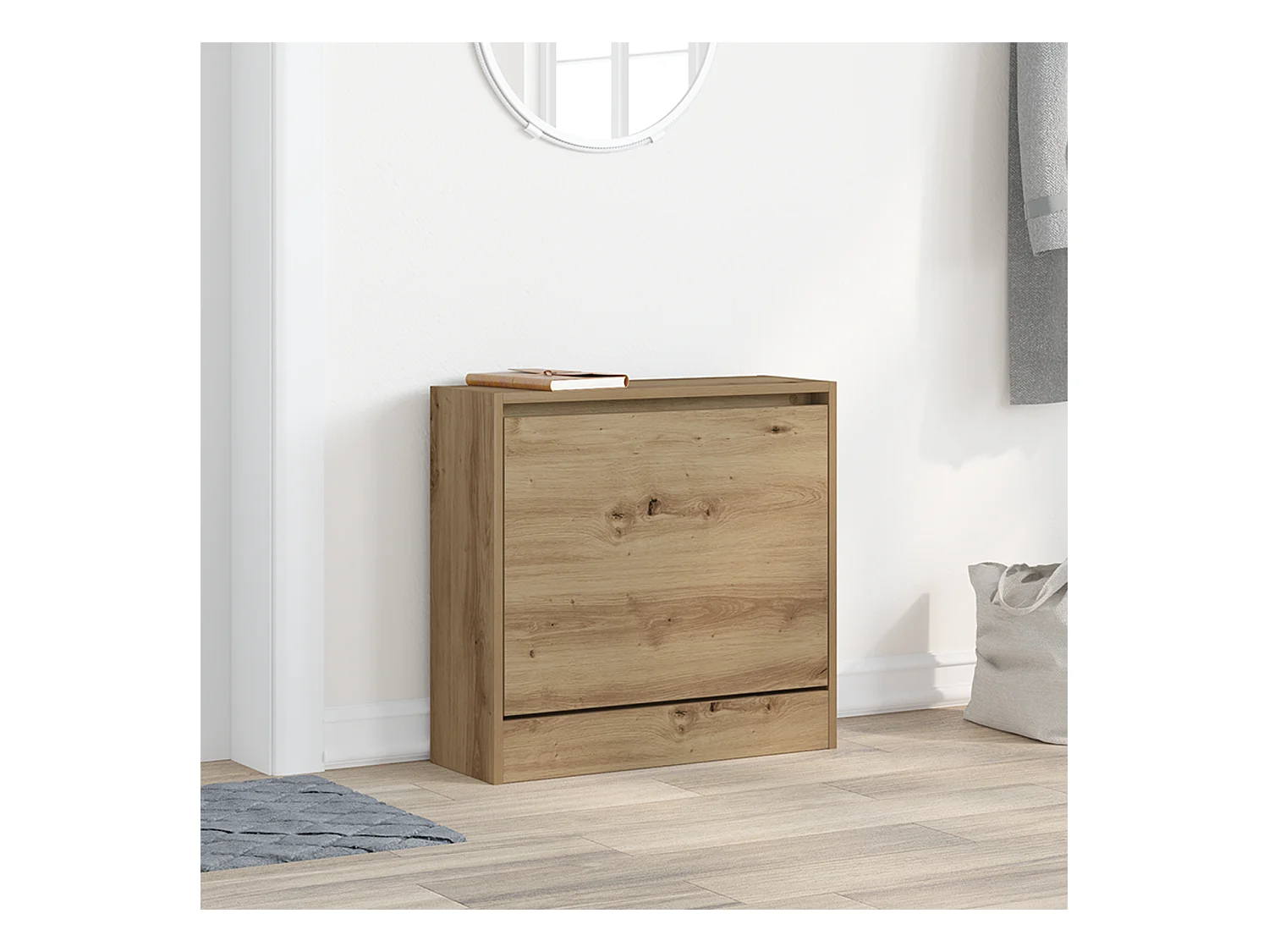 Meuble à chaussures Chêne artisan 60x21x57 cm Bois d'ingénierie