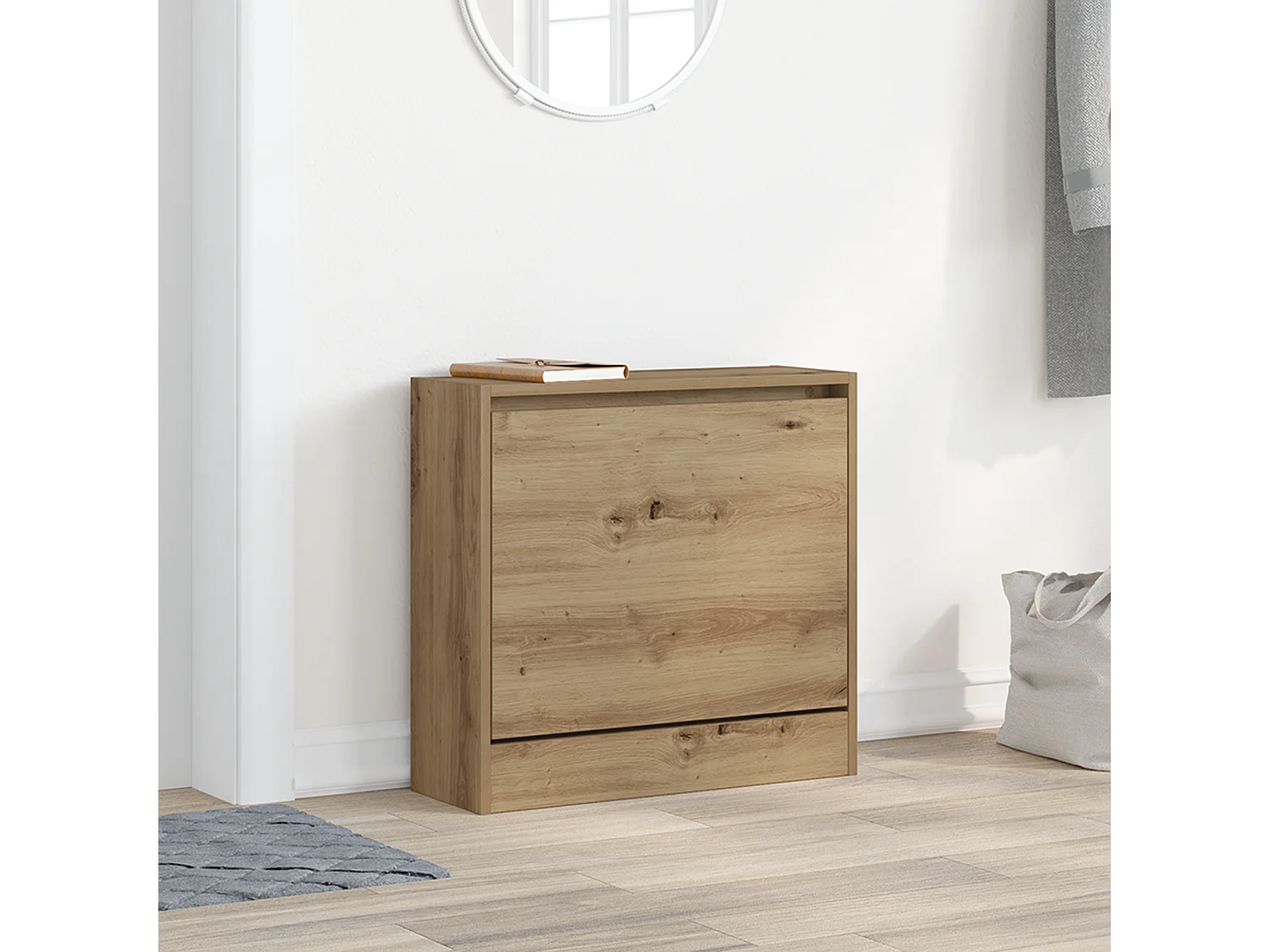 Meuble à chaussures Chêne artisan 60x21x57 cm Bois d'ingénierie