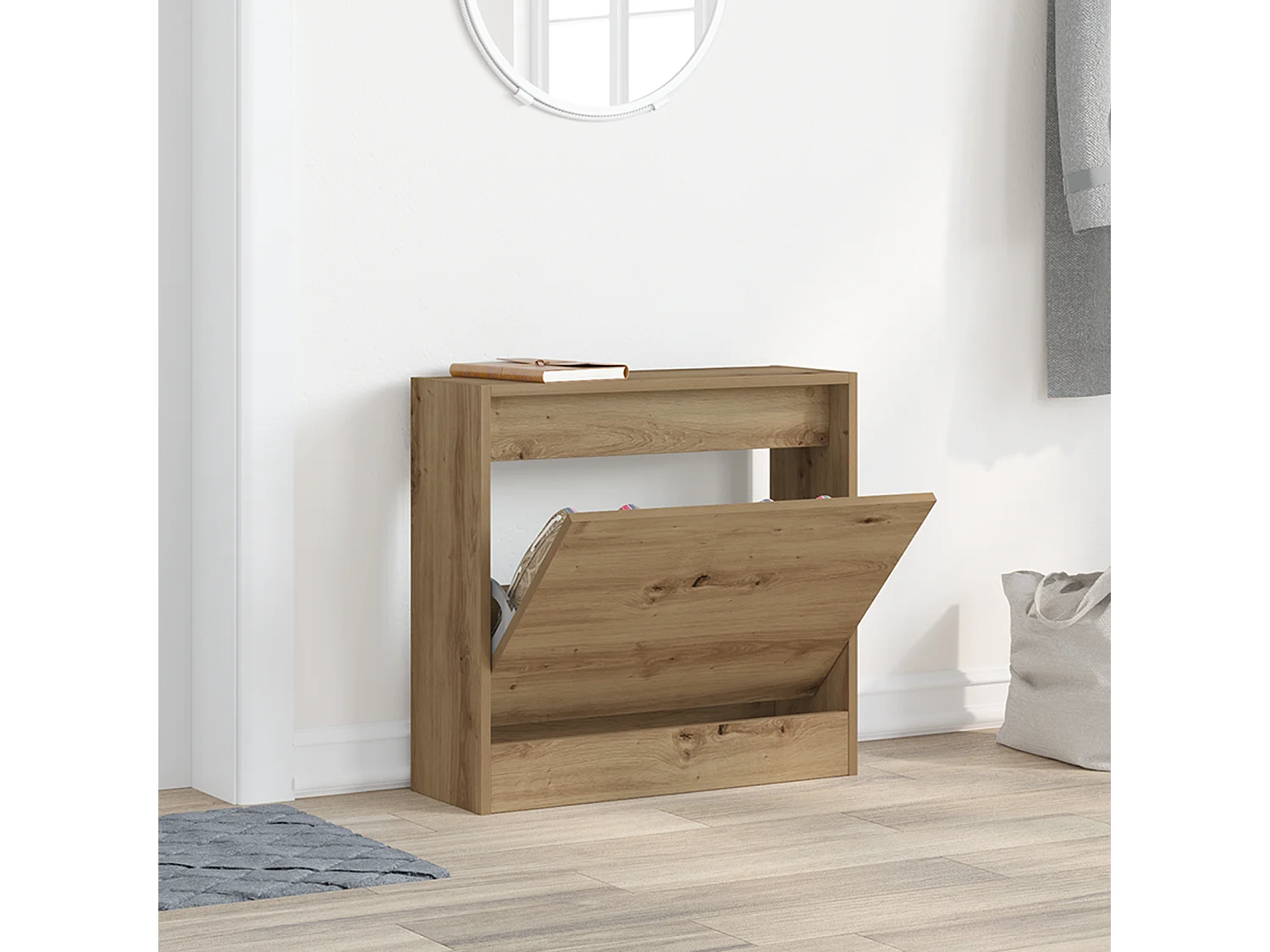 Meuble à chaussures Chêne artisan 60x21x57 cm Bois d'ingénierie