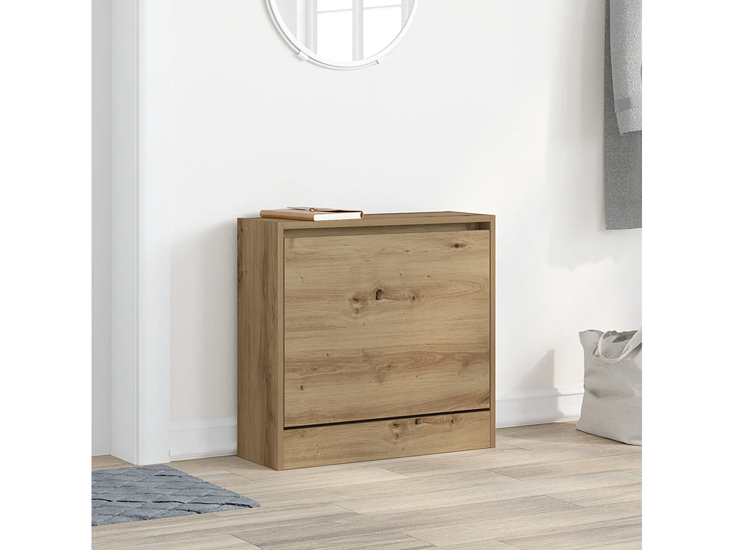 Meuble à chaussures Chêne artisan 60x21x57 cm Bois d'ingénierie