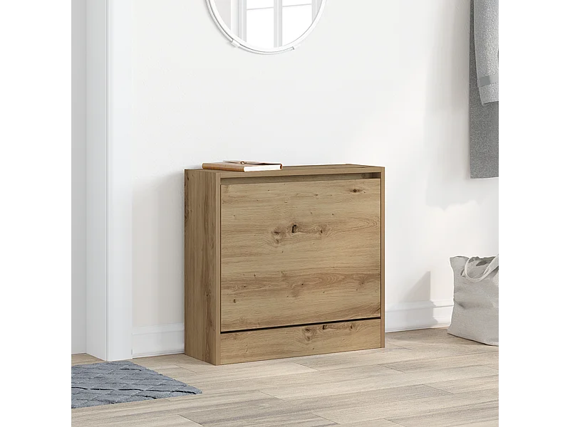 Meuble à chaussures Chêne artisan 60x21x57 cm Bois d'ingénierie