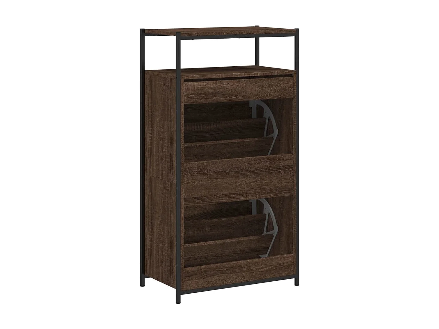 Zapatero roble marrón 60x34x112cm madera de ingeniería