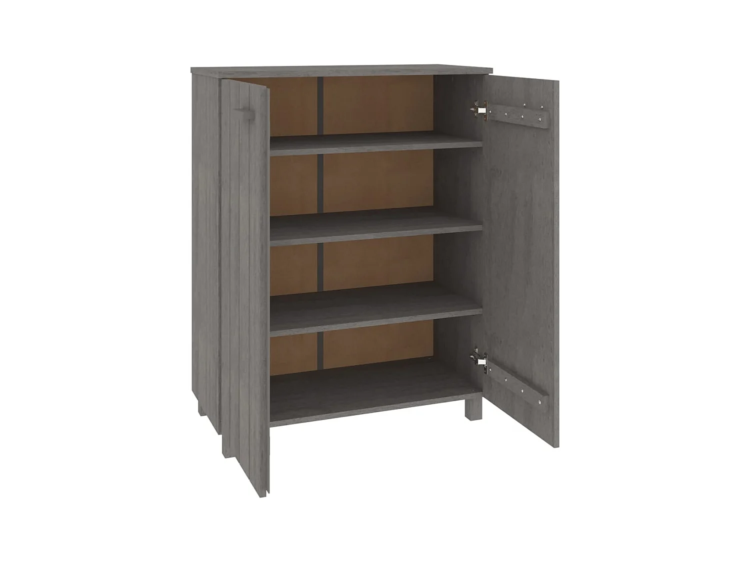 Schoenenkast Lichtgrijs 85x40x108 cm Massief grenen