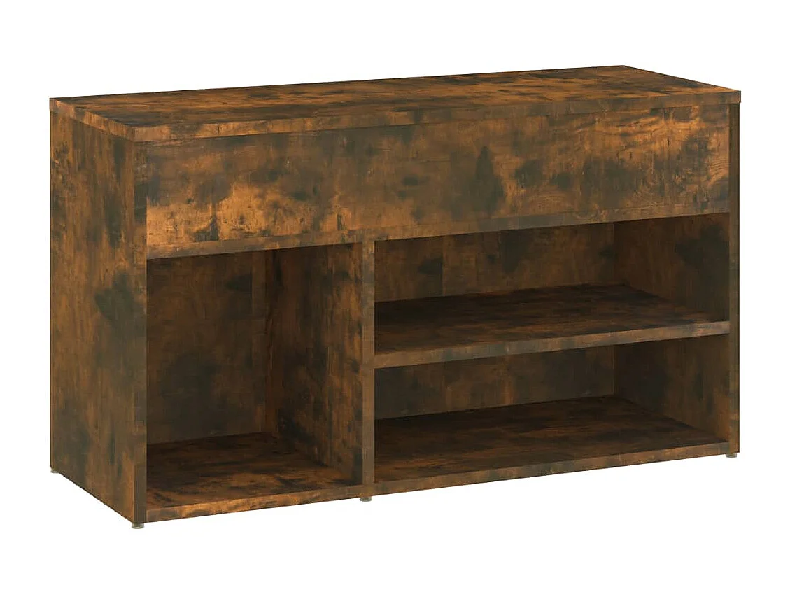 Panca portascarpe in rovere affumicato 80x30x45 cm in legno ingegnerizzato