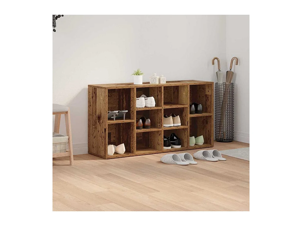 Banc à chaussures Vieux bois 103 x 30 x 55 cm Bois d'ingénierie